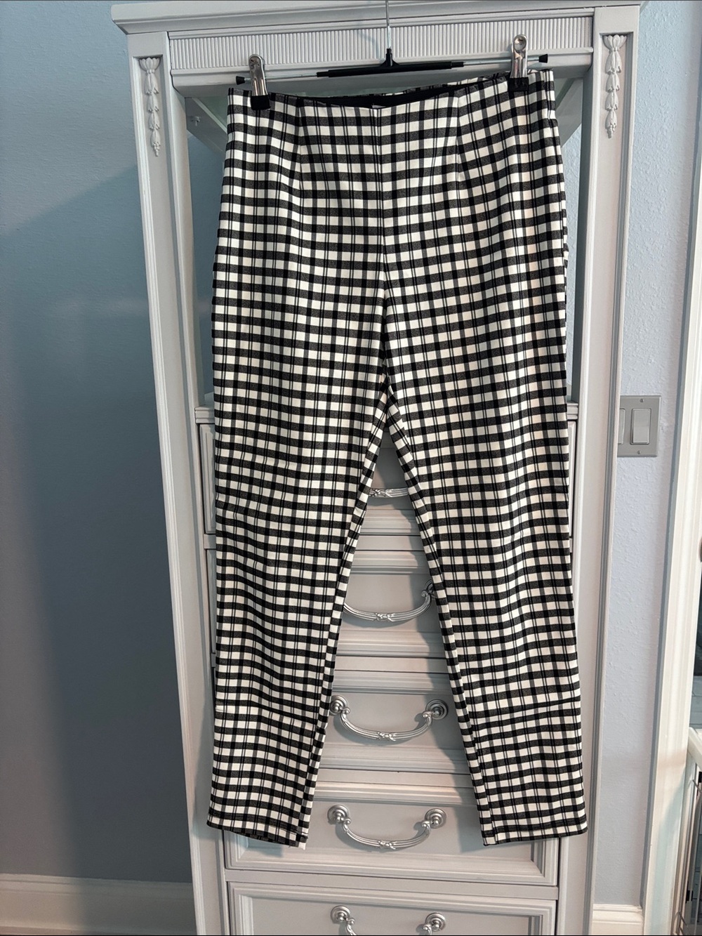 Calvin Klein Black and White Plaid Pants